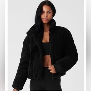 ALO Yoga Black Snow Angel Puffer Sherpa Jacket